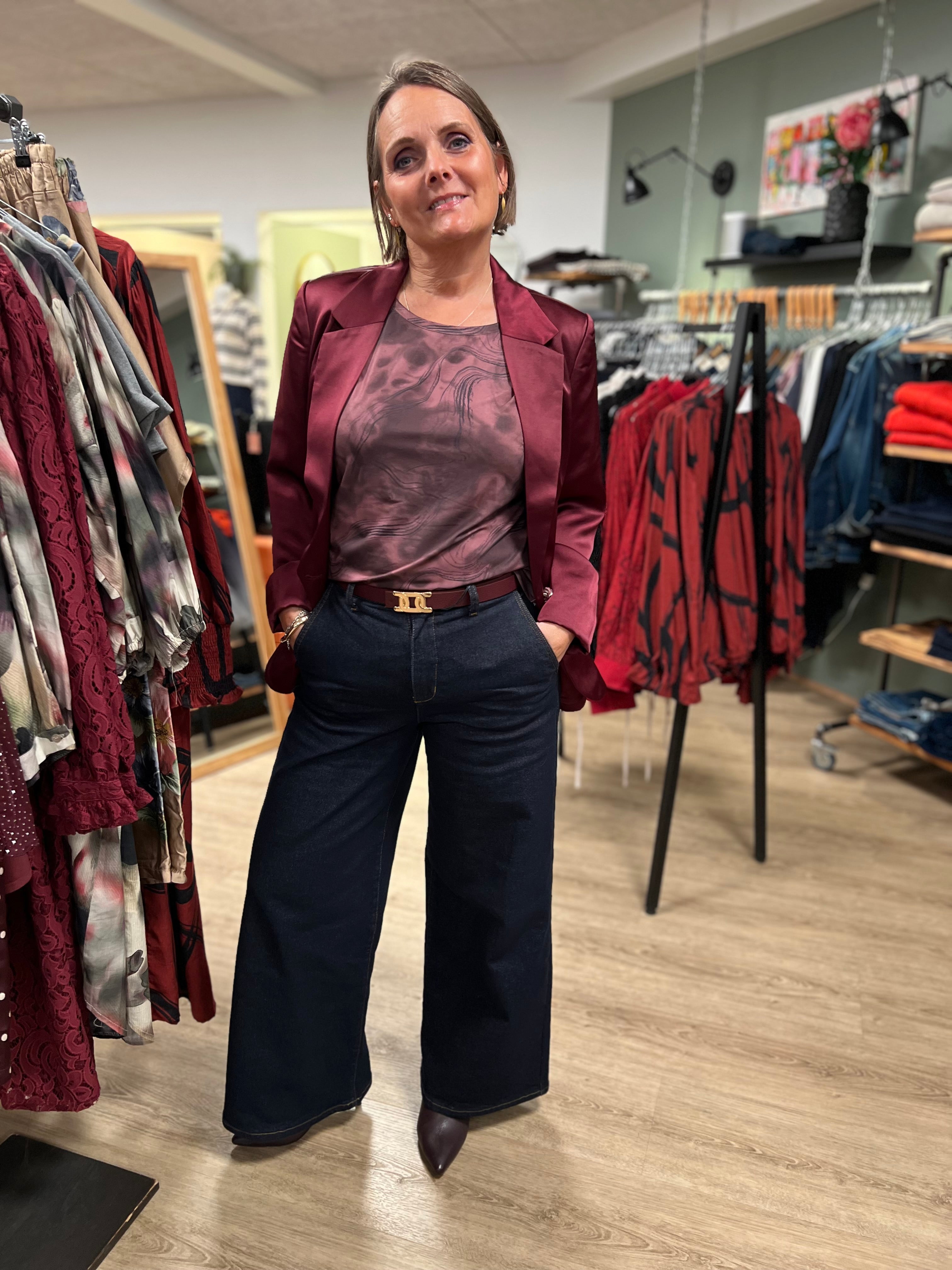 CRCocamia Sateen Blazer vínreyður