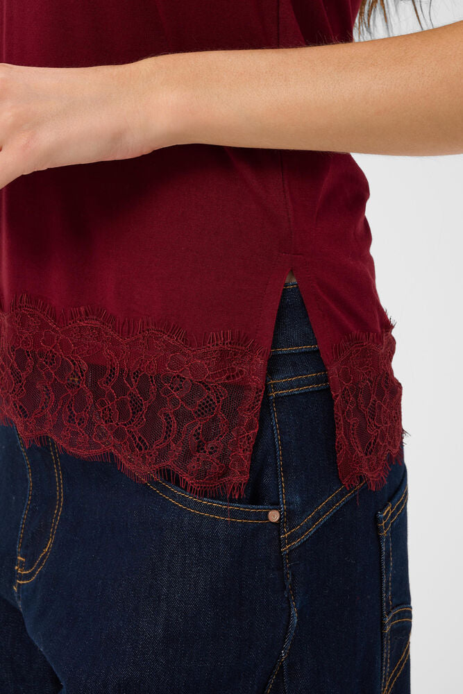 CRAlvaia Jersey Lace Top