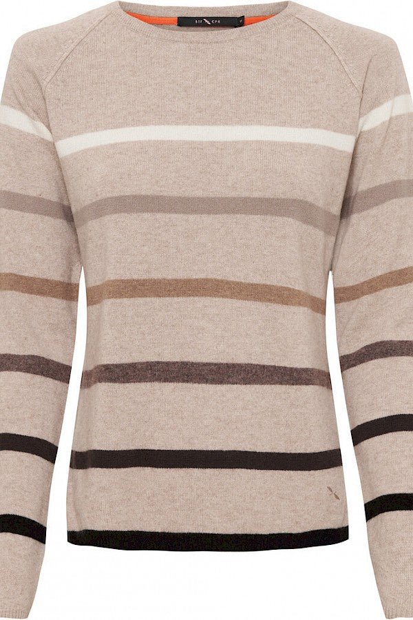 Cashmere pullover with stripes