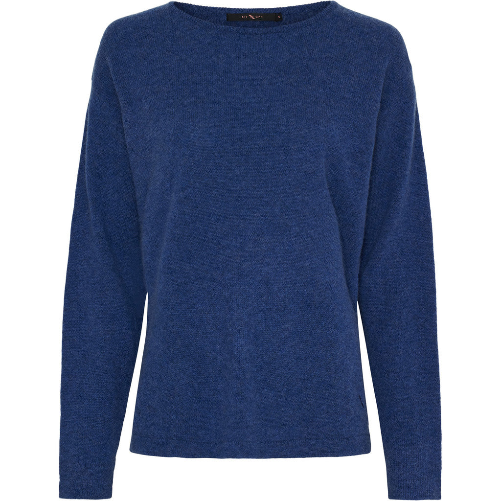 Pure Cashmere Pullover w. Boat Neck