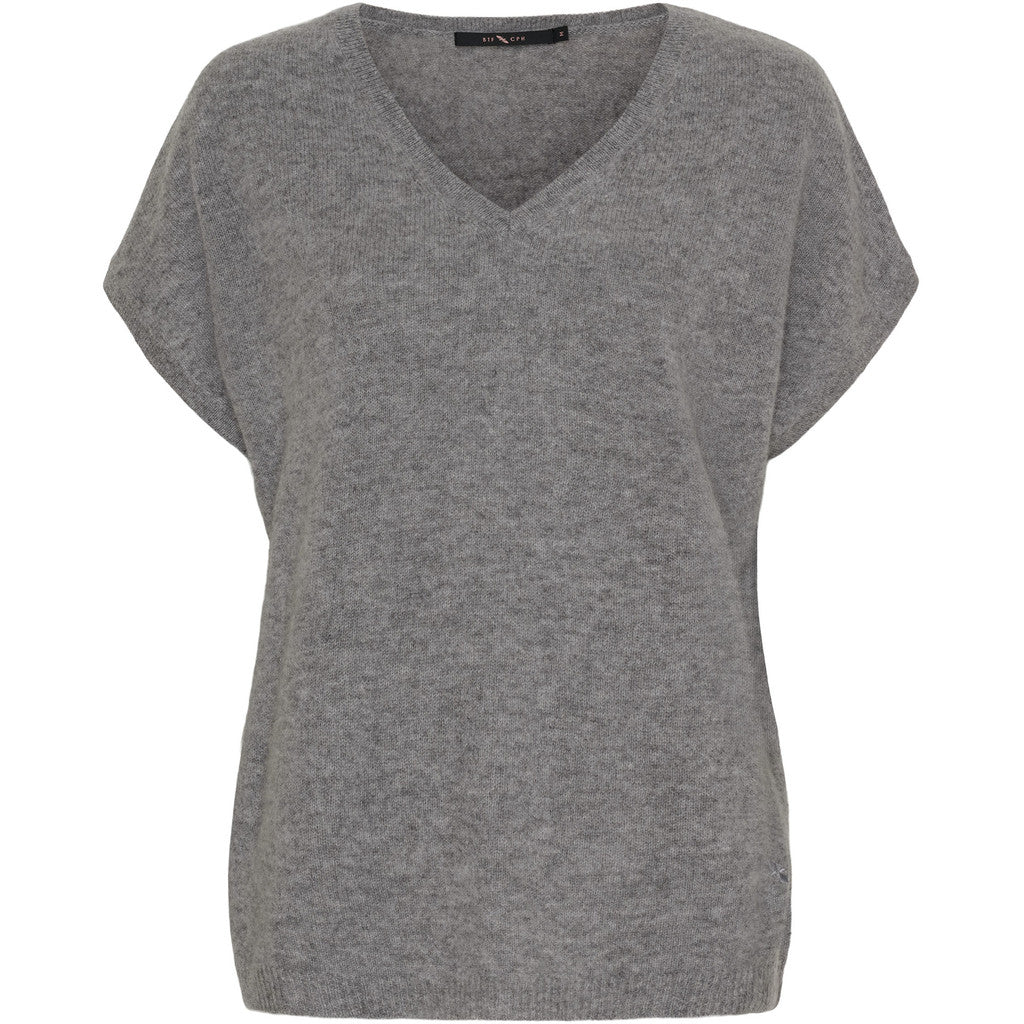 Pure Cashmere Pullover w. Short Sleeves