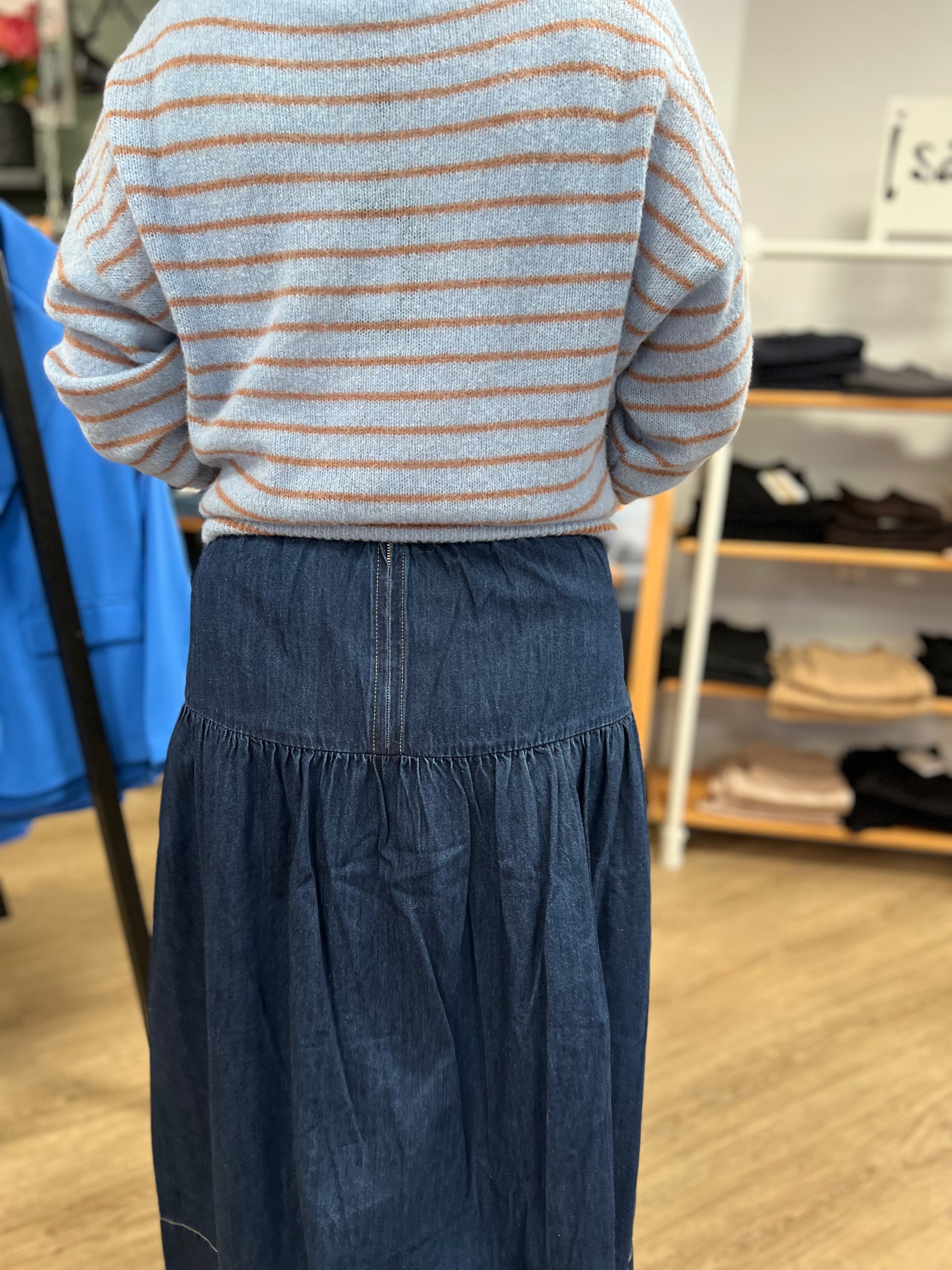 BCDELL STRIPED V-NECK JUMPER