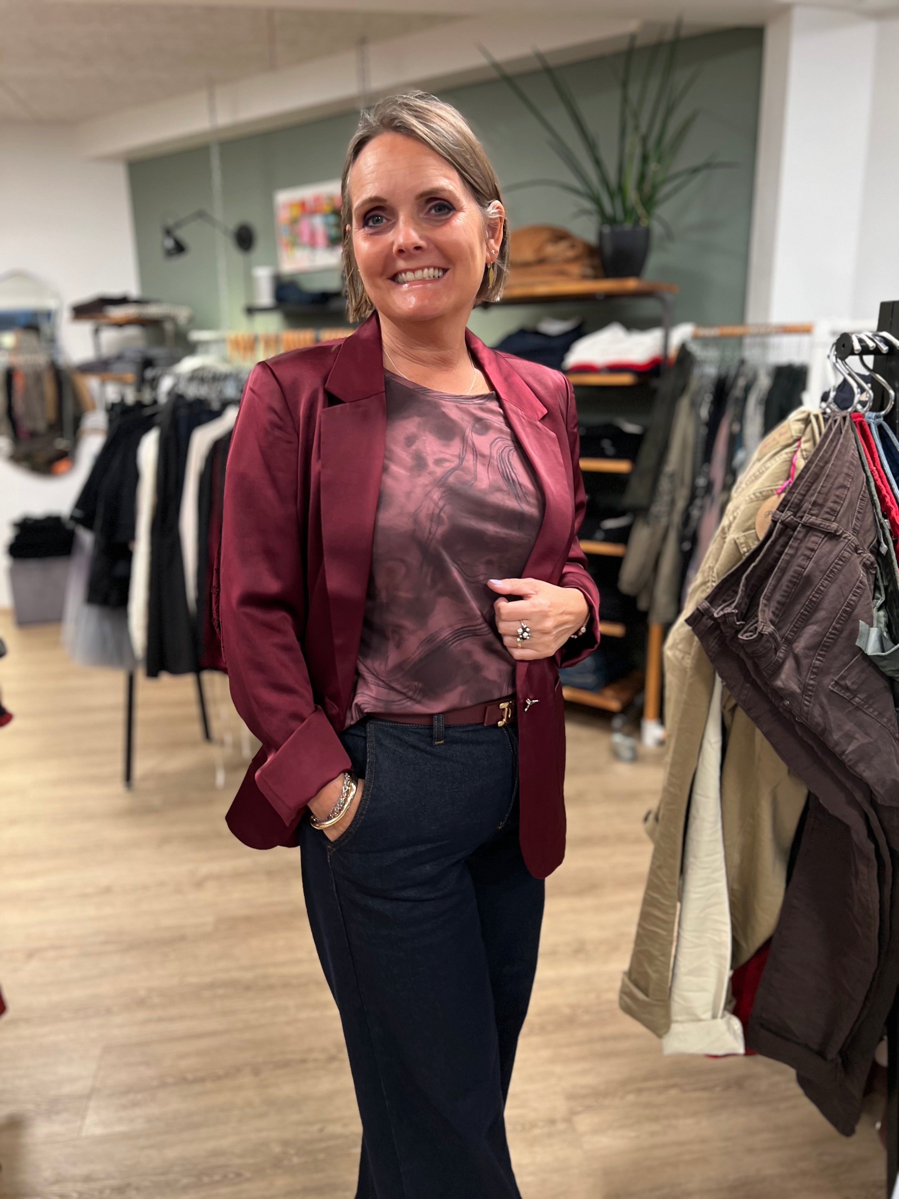 CRCocamia Sateen Blazer vínreyður