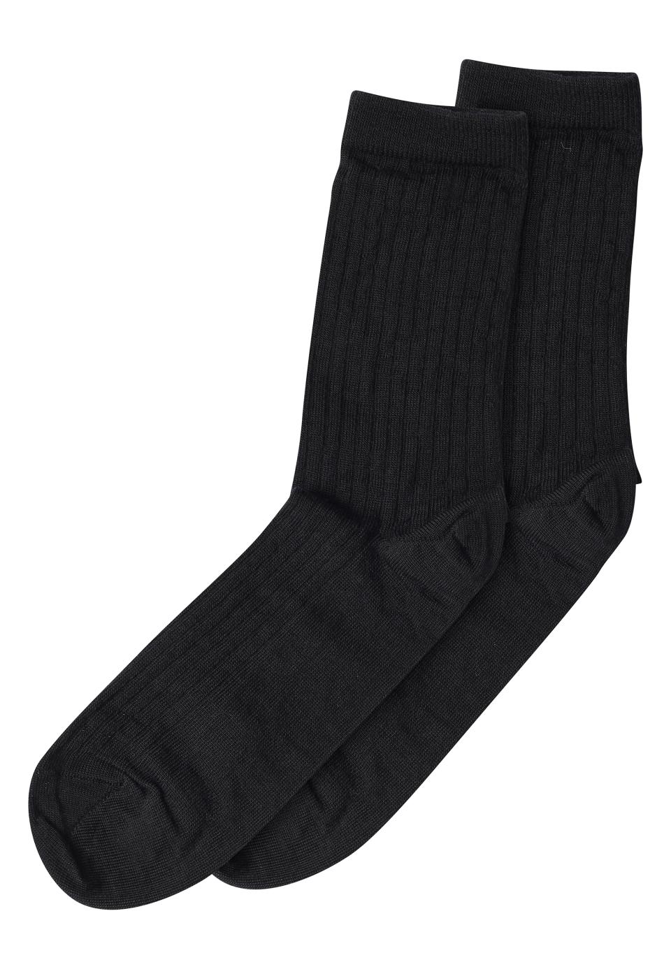 Wool rib socks