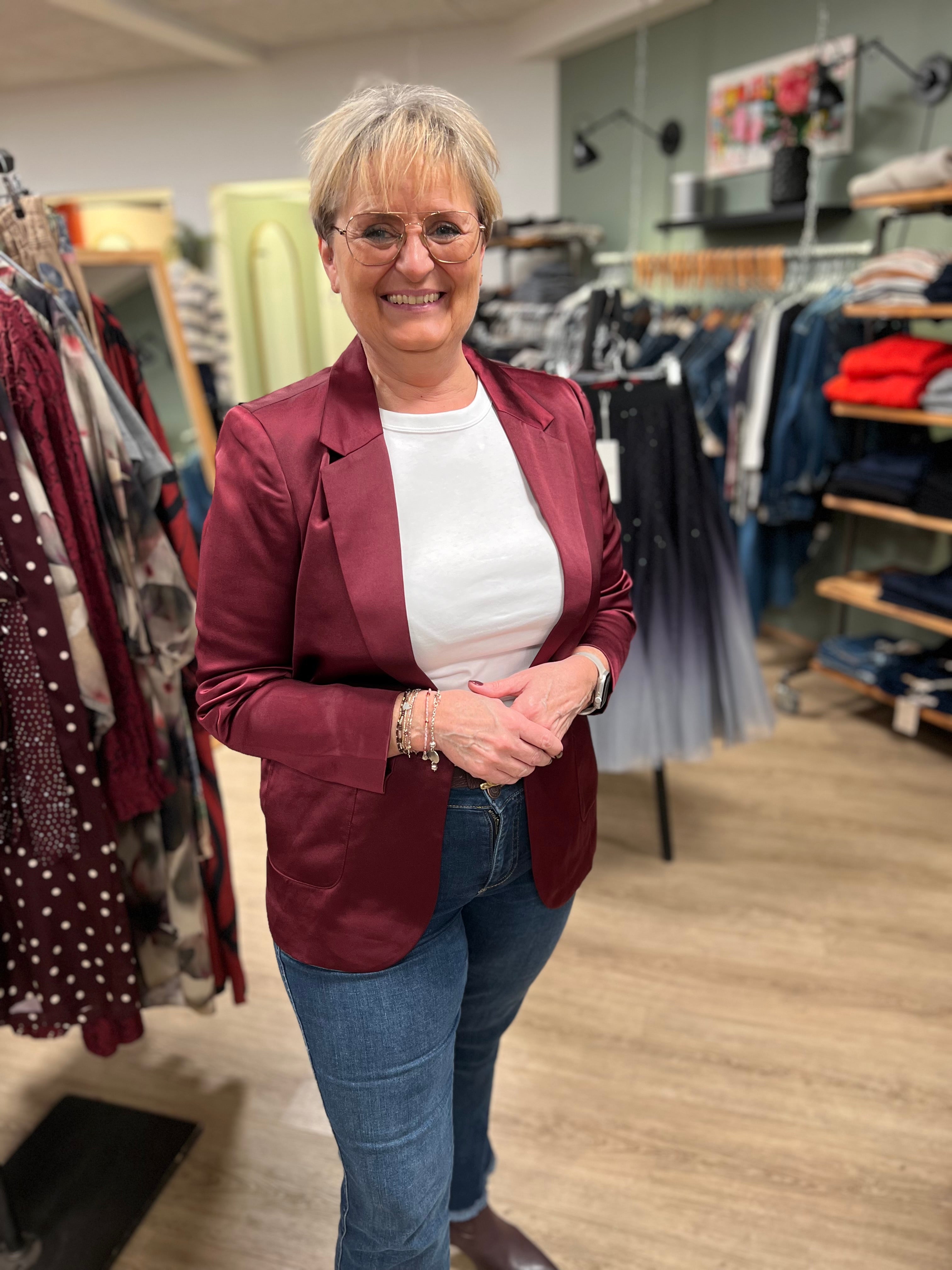 CRCocamia Sateen Blazer vínreyður