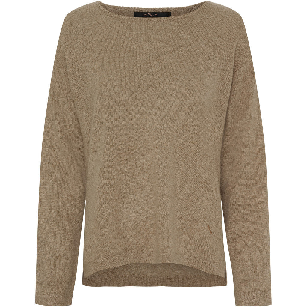 Pure Cashmere Pullover w. Boat Neck