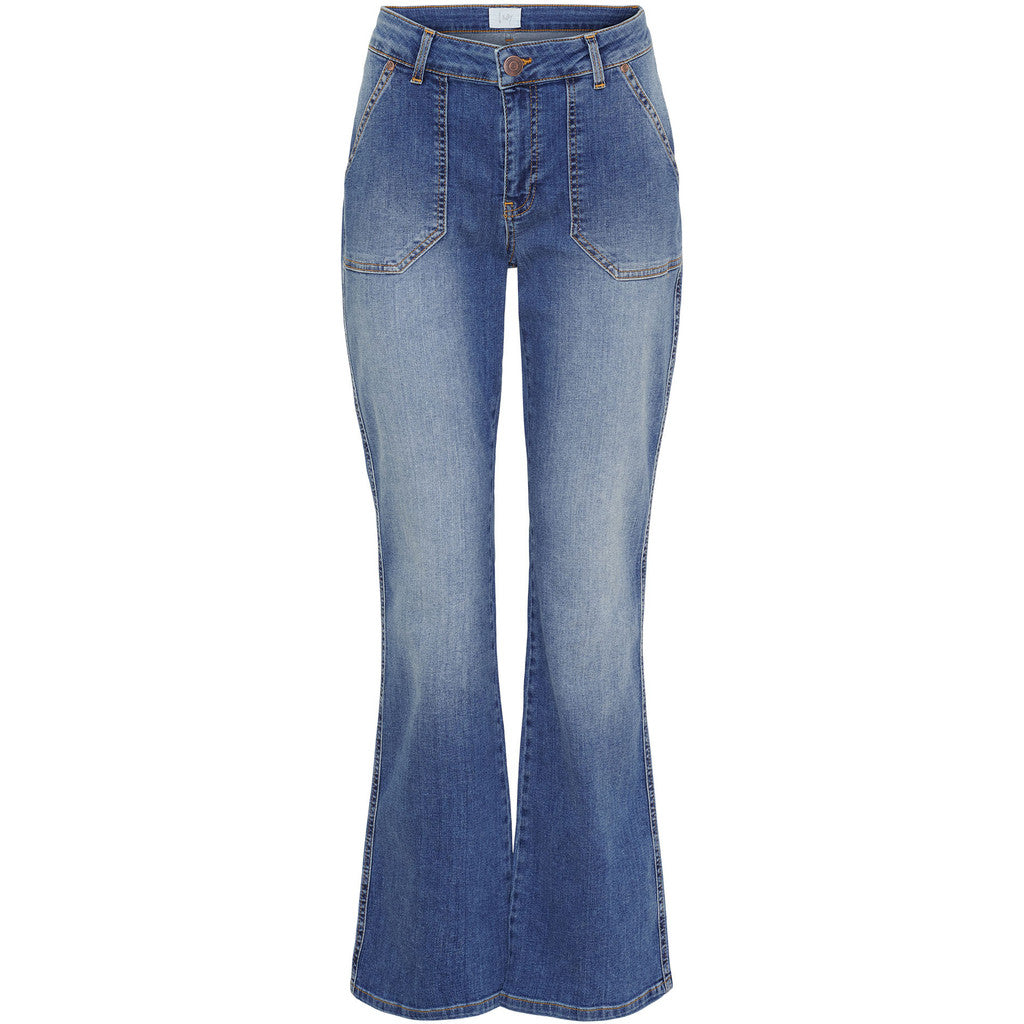 Como Long Flare Jeans mid denim