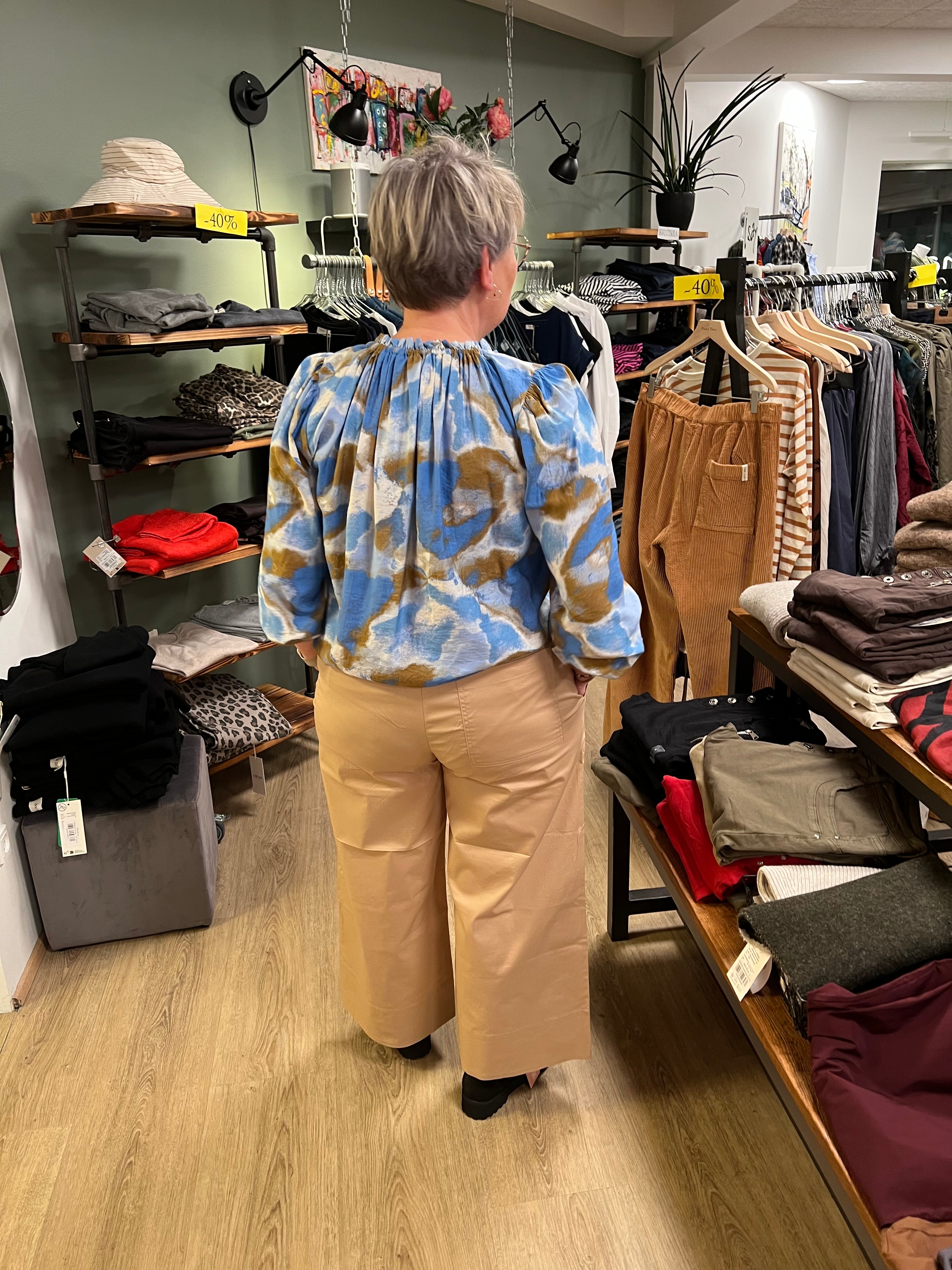 Tanna Printed Blouse blá