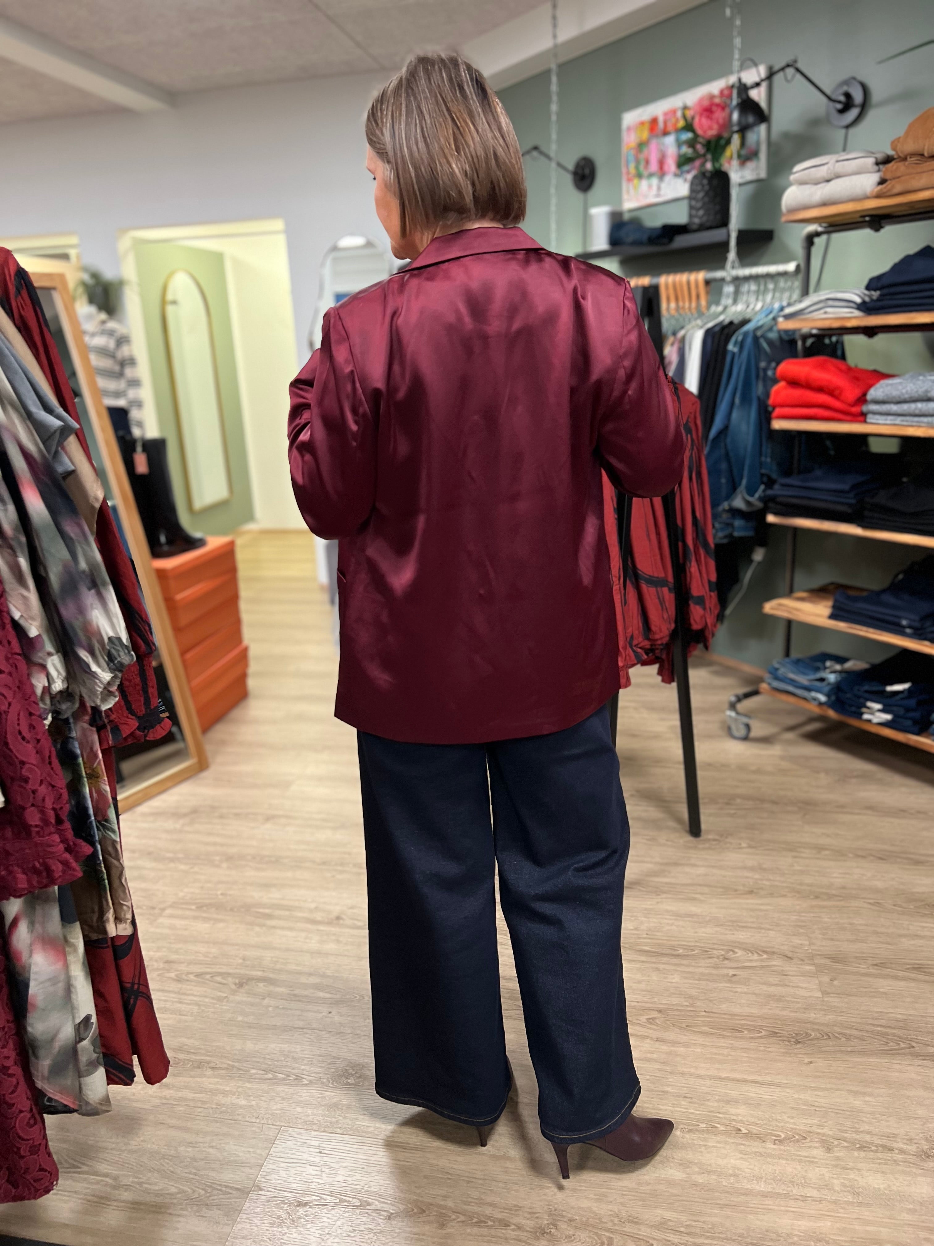 CRCocamia Sateen Blazer vínreyður