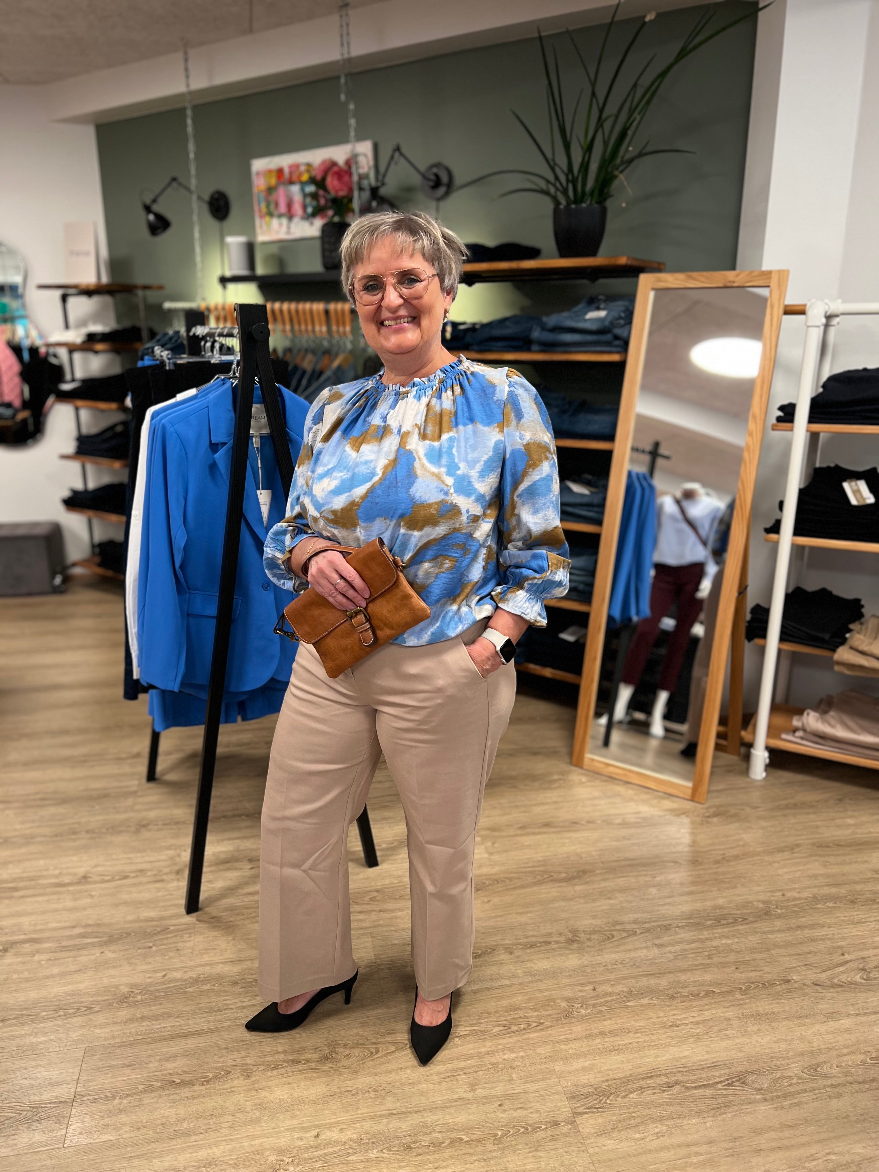 Tanna Printed Blouse blá