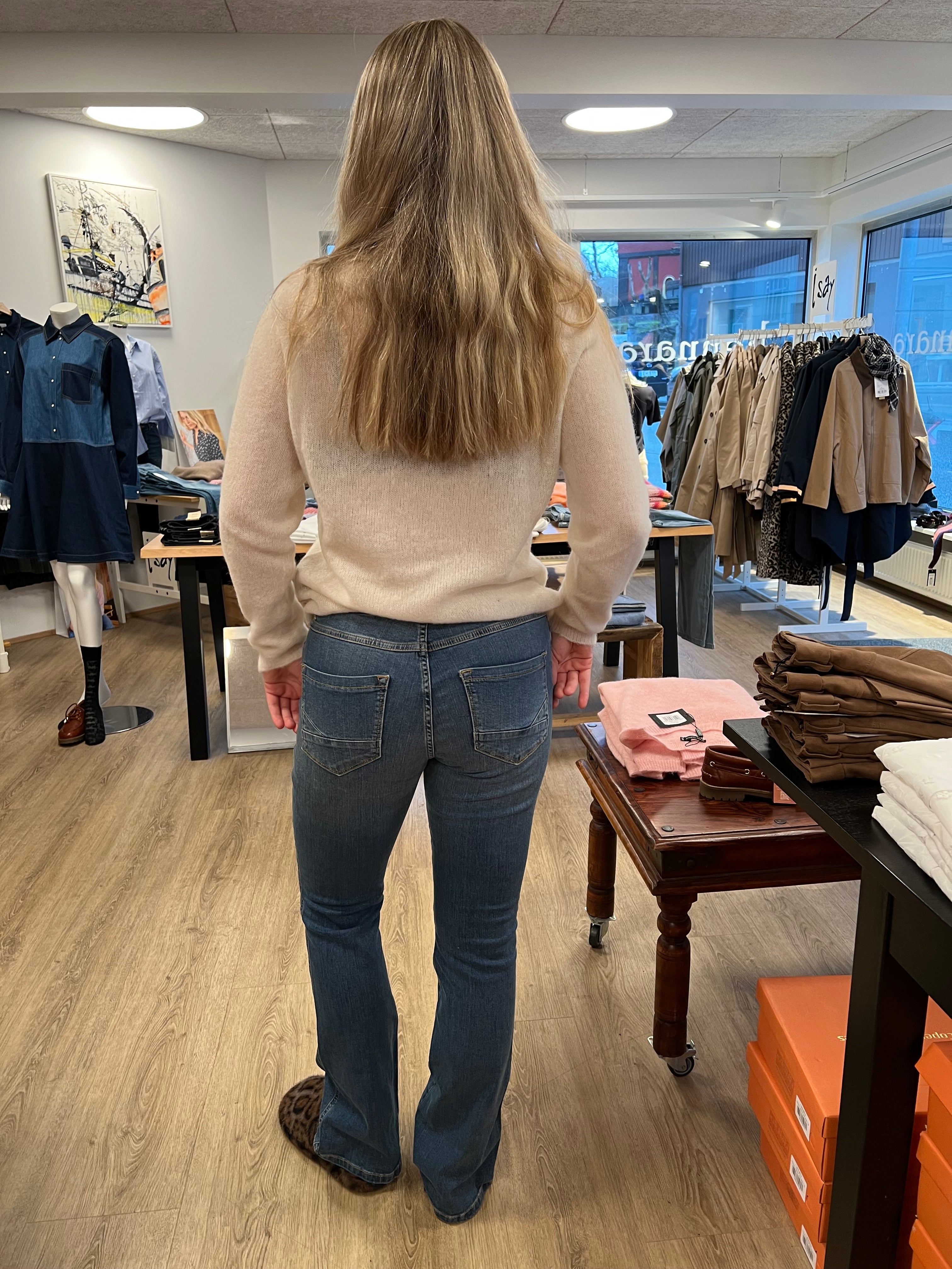 Como Long Flare Jeans mid denim