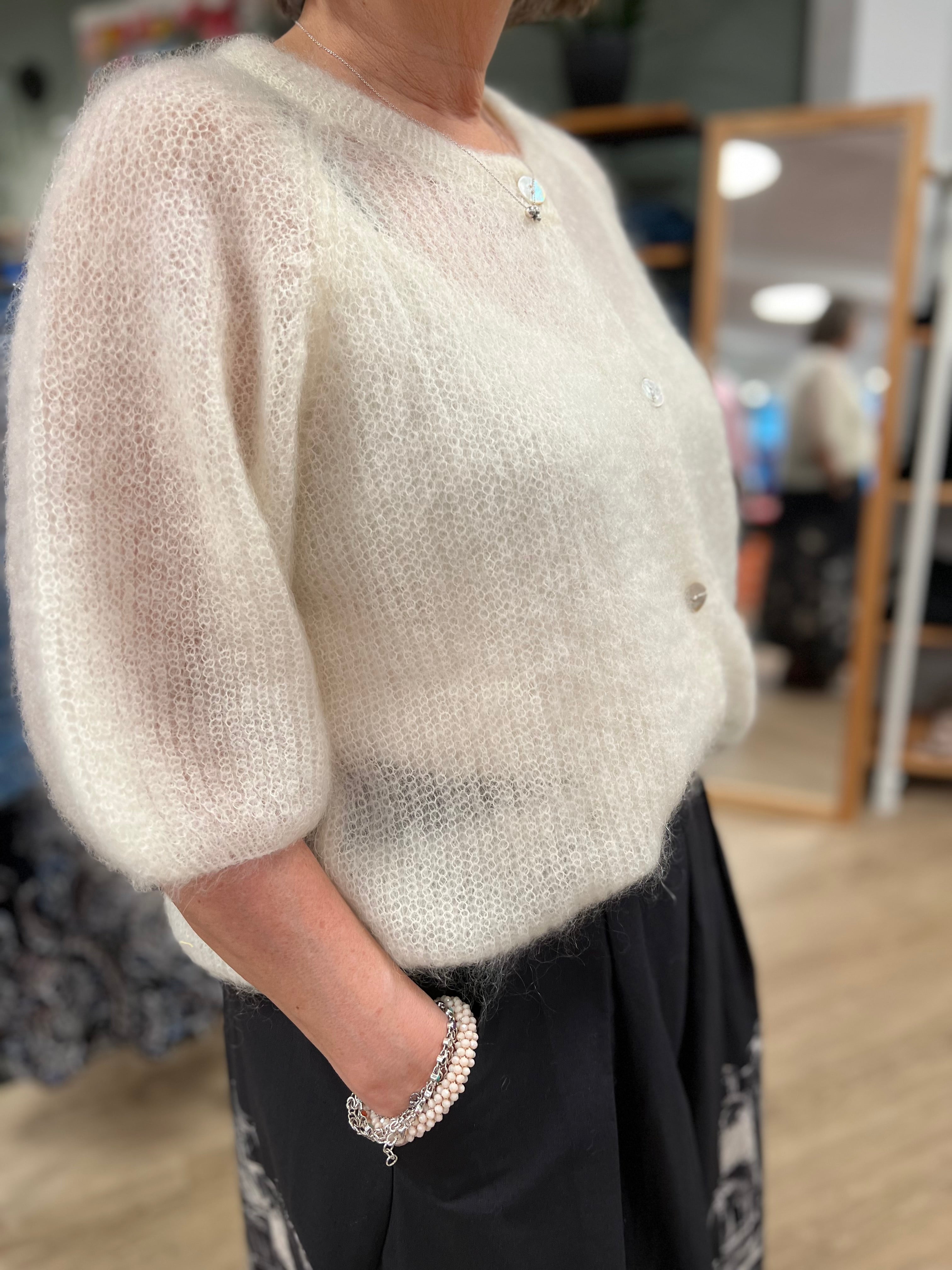 BCBJOERK PATENT KNIT CARDIGAN